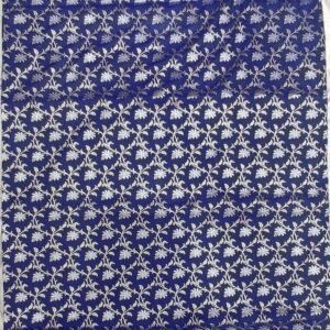 Blue flower pattern banarasi silk saree with zari work
