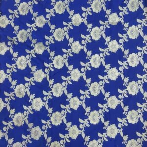 Blue pure soft silk banarasi dress material