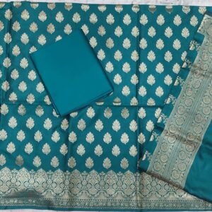 Sky banarasi silk dress material with dupatta