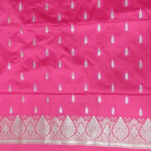 Pink pure soft silk banarasi dress material