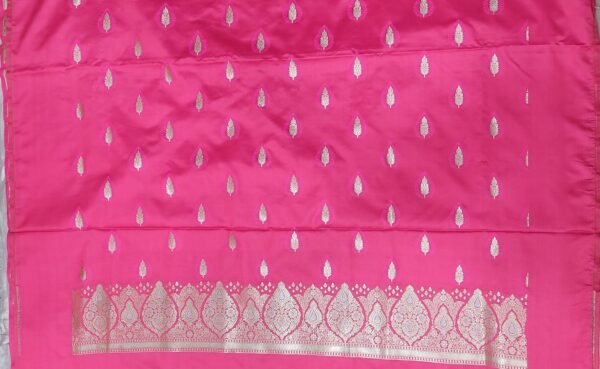 Pink pure soft silk banarasi dress material