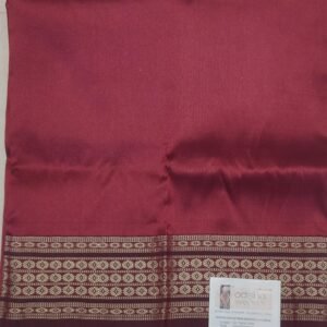 Maroon silk blouse piece with golden rudraksha heavy border