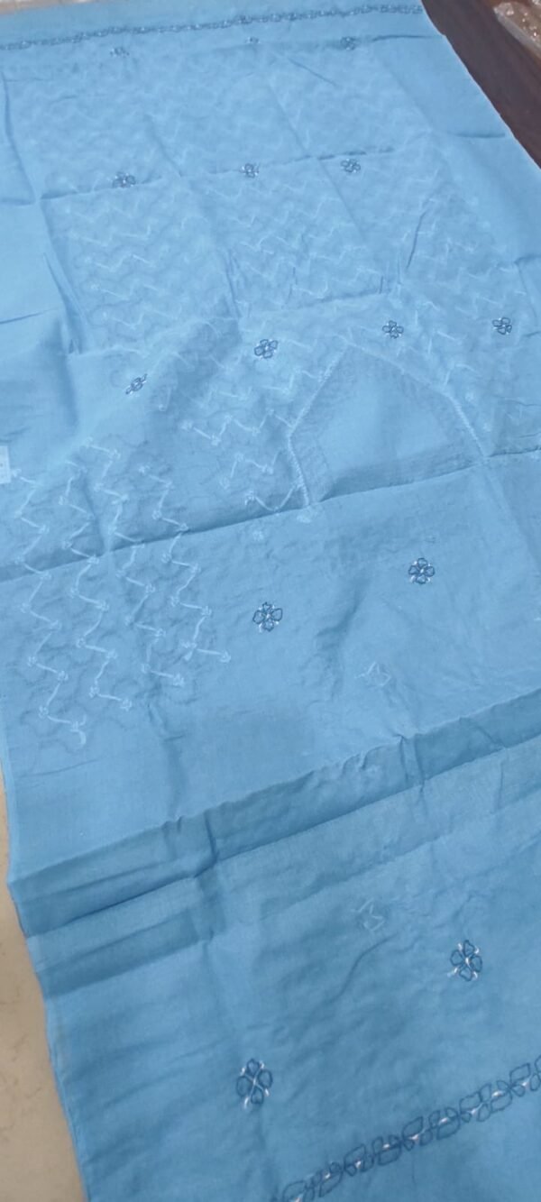Sky lucknow chikankari cotton dress material with dupatta - Image 4