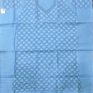 Sky lucknow chikankari cotton dress material with dupatta