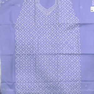 Purple lucknow chikankari cotton dress material with dupatta