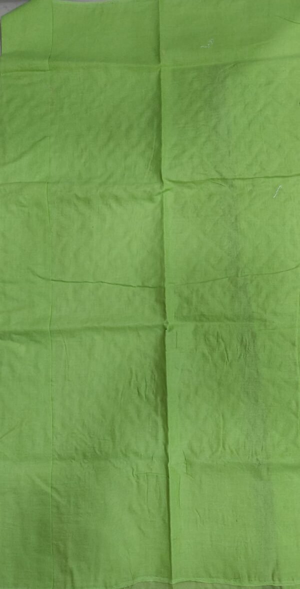 Parrot green lucknow chikankari cotton dress material with dupatta - Image 3
