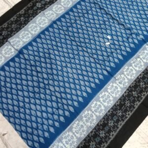 Blue and black sambalpuri cotton saree with blouse