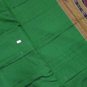 Green and brown sambalpuri cotton saree