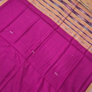 Pink and brown sambalpuri cotton saree