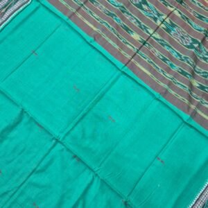 Sky and maroon plain sambalpuri cotton saree