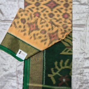 Brown and green sico silk saree with blouse