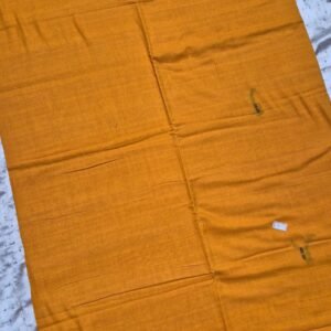 Yellow and brown sambalpuri cotton saree with border