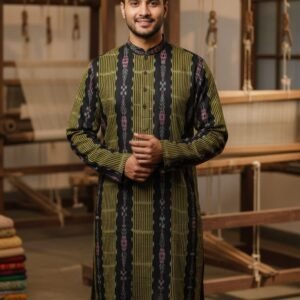 Black and mehandi  sambalpuri long kurta
