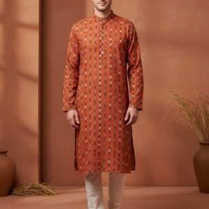 Brown sambalpuri long kurta