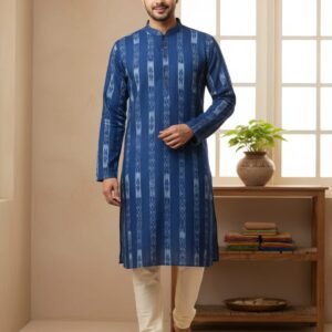Blue sambalpuri long kurta