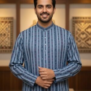 Blue sambalpuri long kurta