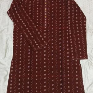Maroon sambalpuri long kurta
