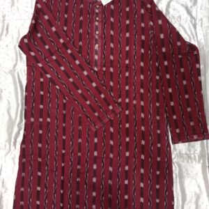 Maroon sambalpuri long kurta