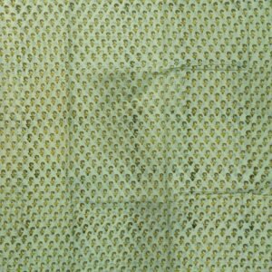Light green flower pattern mulmul cotton saree with blouse
