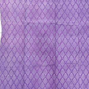 Purple leaf pattern mulmul cotton saree with blouse